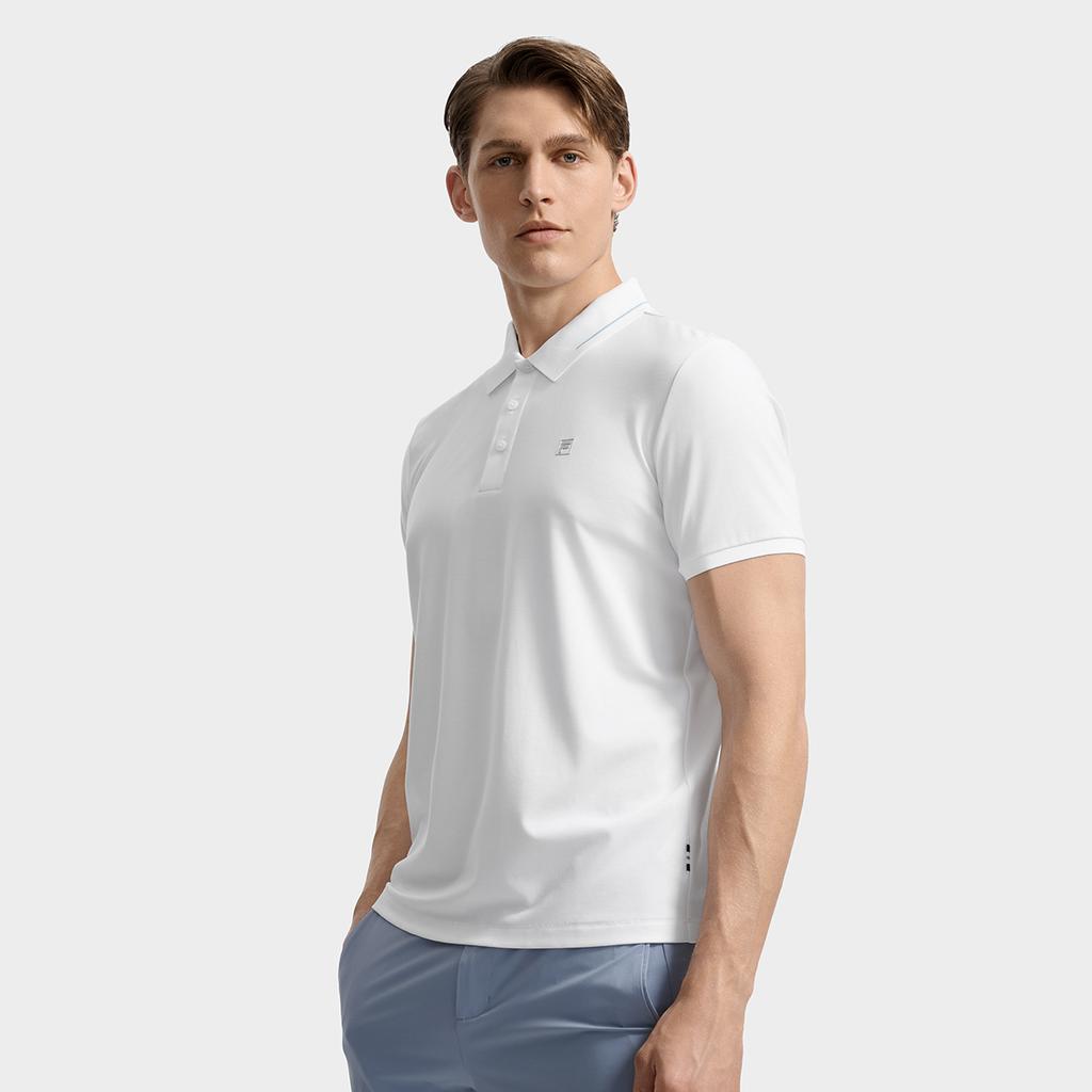 FILA WHITE Polo Shirts Men's Standard White Polo Collar Moderate Straight Fit F11M533106F-WT