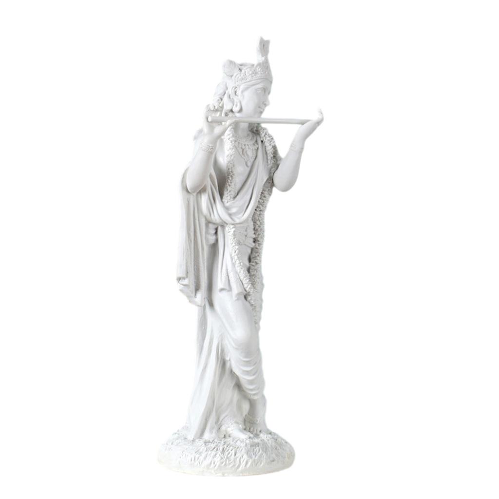 10Inch Krishna Statue Hindu God of Love Resins Sculpture Figurine Ornament for Home Temple Altar Desk Book Shelf Decors