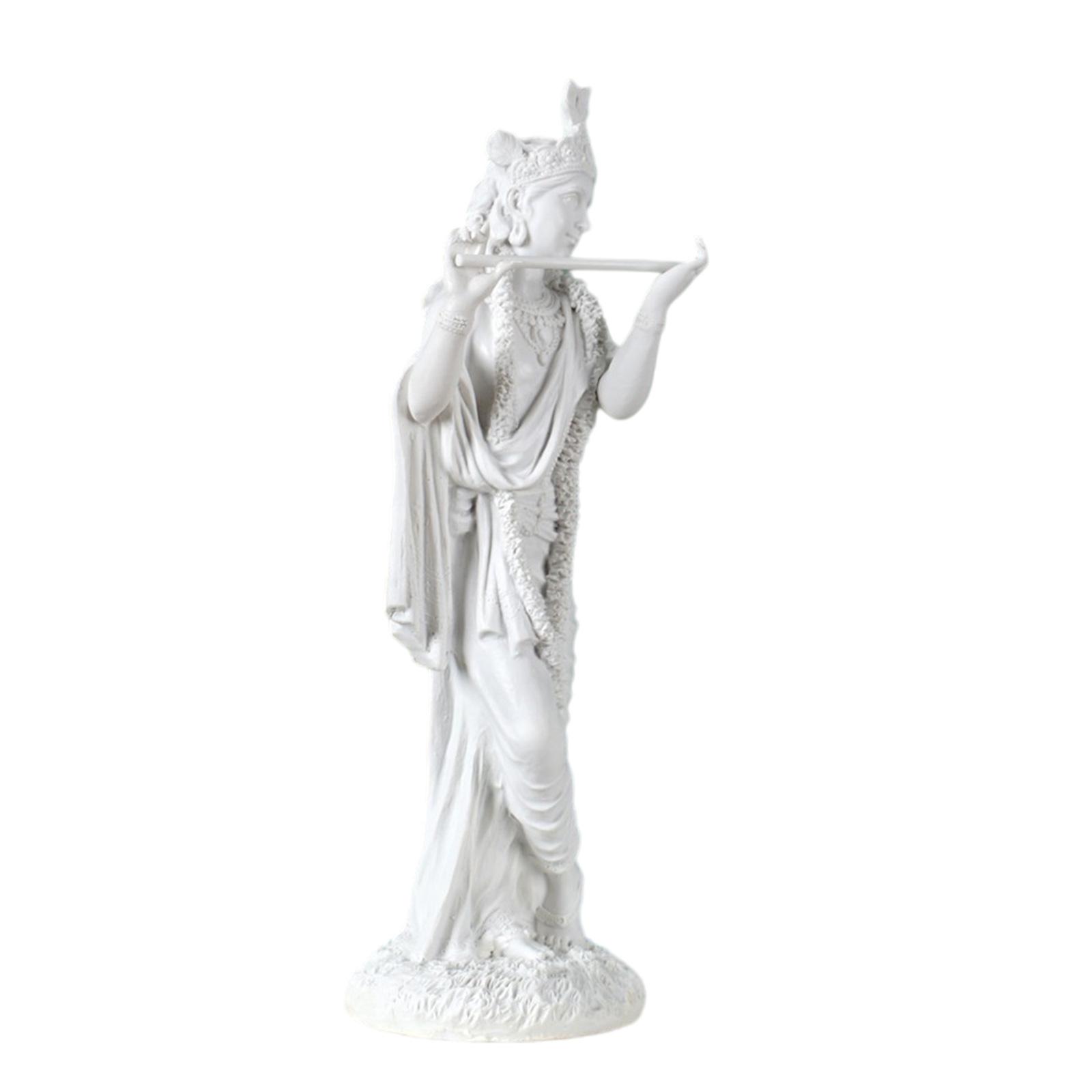 

10Inch Krishna Statue Hindu God of Love Resins Sculpture Figurine Ornament for Home Temple Altar Desk Book Shelf Decors