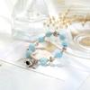 Natural Blue Crystal Aquamarine Bracelet Women'S 925 Silver Accessories Finished Bracelet