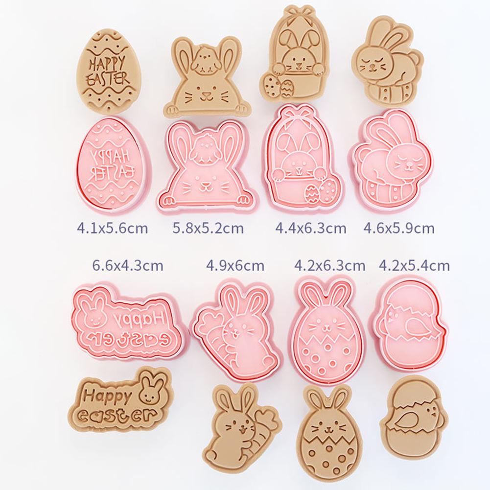 8Pcs/Set Easter Biscuits Stencils Anti-rust Minimalist Biscuits Template For Home Cooking Tool