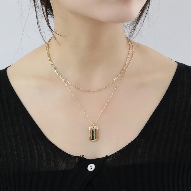 Trendy Mirror Pendant Necklace Elegant 3D Pendant Necklace Unique Neck Chain Jewelry Perfect For Everyday Wear