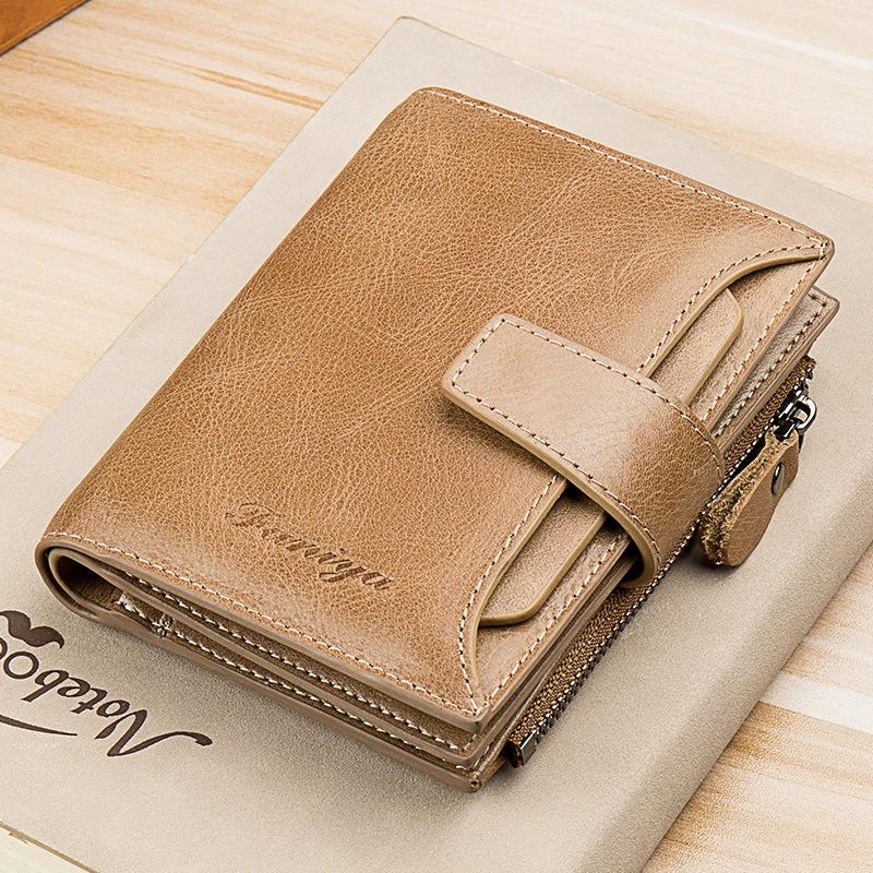 Carteira Masculina Couro PU Curta Vintage Multi-cartão Curta Couro Encerado a Óleo Porta-moedas Pop Caixa de Presente Presente