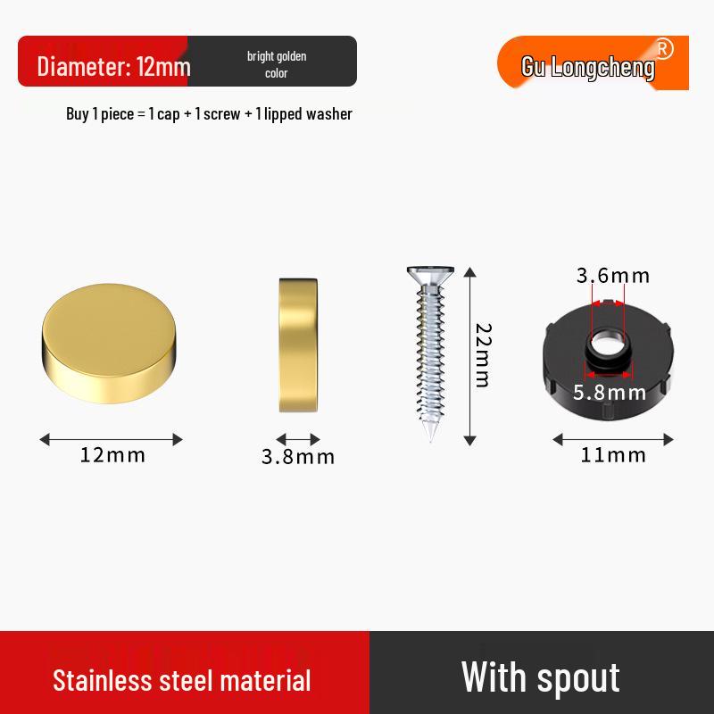 Non-marking Decorative Nail Cap for Mirrors and Tiles