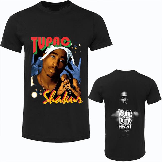 Unisex shirt Cotton Oversize Large Size Rapper Tupac 2PAC Graphic Print T-shirts Y2K Hip Hop Men T Shirt StreetwearTops Unise