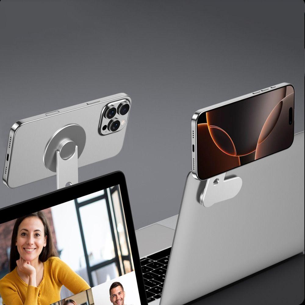 Foldable Extension Bracket Monitor Side Mount Phone Stand Magnetic Phone Holder  for Laptop