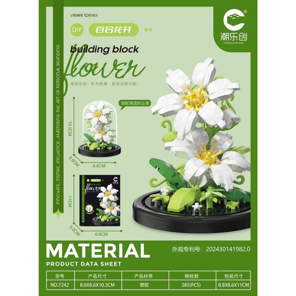 Kytice z květin Bonsai Stavebnice Umělý Plast Rostlinný Prachový Kryt Mikromodel Domácí Dekorace Hračka Pro dítě Dárek k narozeninám