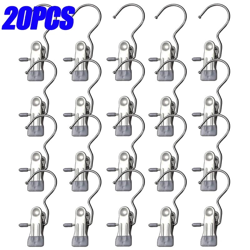 5-30pcs Stainless Steel Clothespins Laundry Clothes Pegs Hook Portable Hanging Clothes Clip Wardrobe Clothes Organizer Hanger