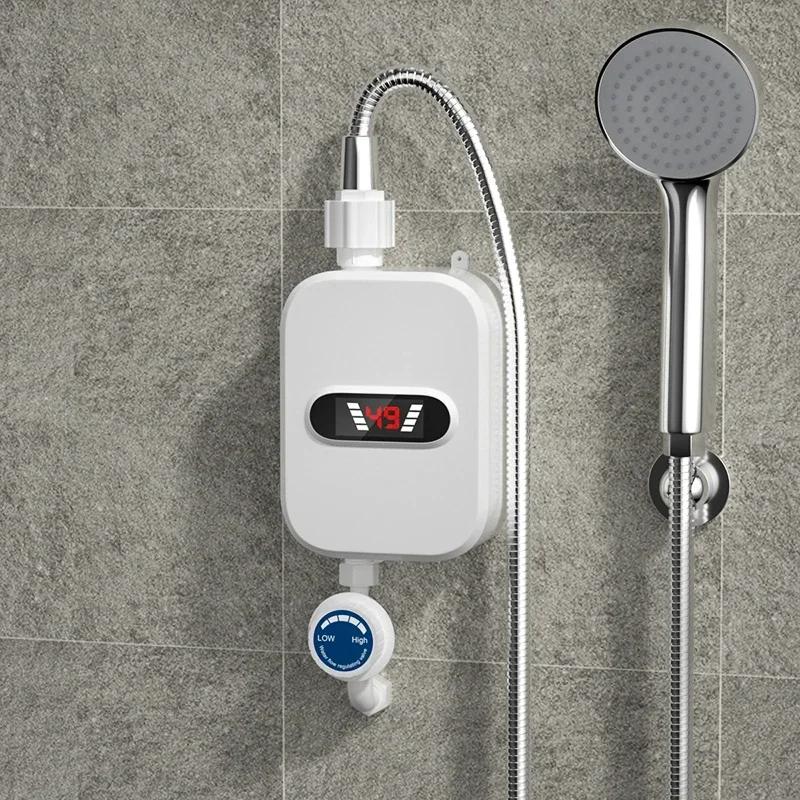 3500W Instant Electric Water Heater Mini Tankless 3s Fast Heating for Bathroom Shower Faucet Tap & Sink Set electric shower