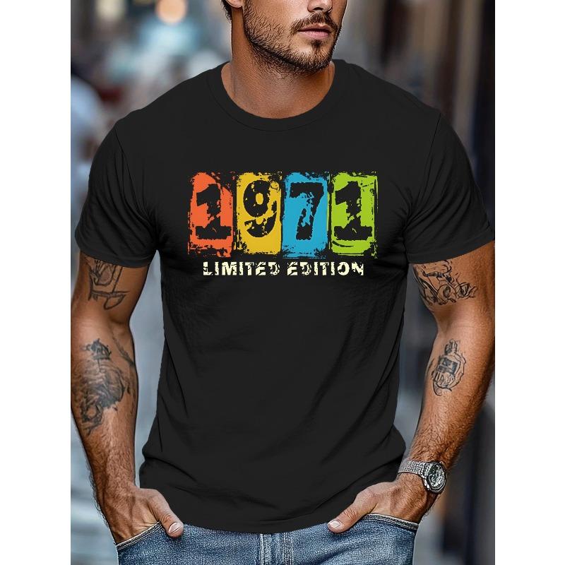 1971 Men's Short Sleeve T-shirt New Summer Style T-shirt Top Oversized, Cool, Casual, and Fashionable