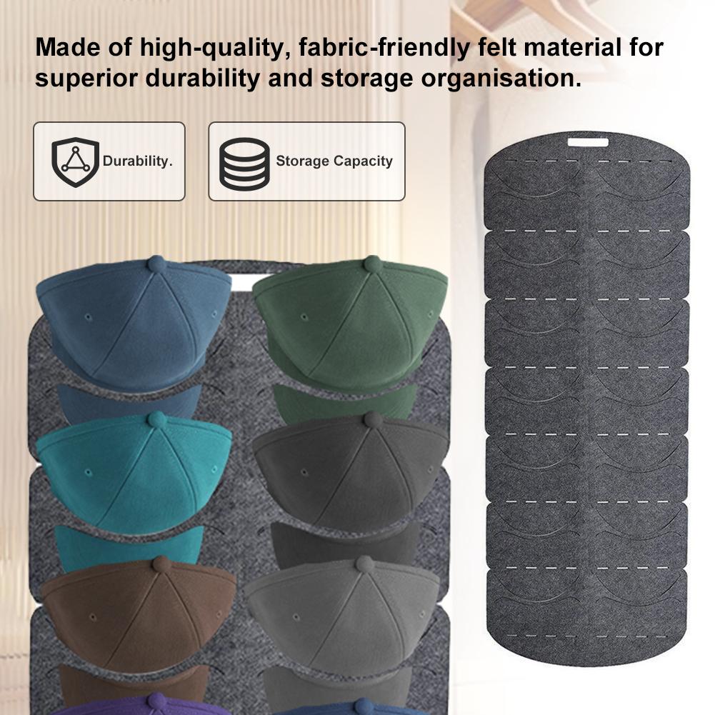 Felt Hanging Hat Organizer Baseball Hat Rack 7/14 Pockets Cap Storage Hanger Multifunction Large Capacity for Door Wall Closet