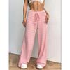Striped Printed Long Pants Women's Casual Lace Up Pants High Street Fashion Elegant Autumn Straight Leg Pants