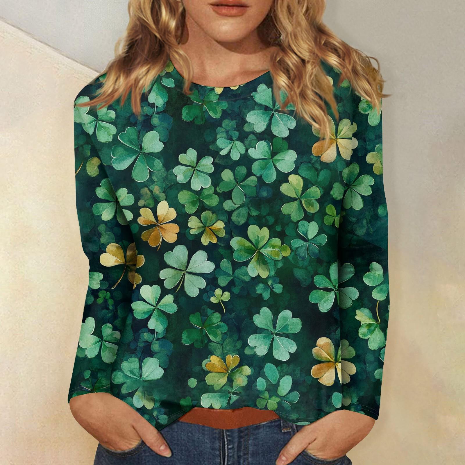 

Женские футболки с принтом Блузки Повседневные Большие размеры Базовые топы Пуловеры L армия зеленый