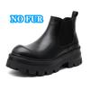 Thick Bottom Handmade Basic Boots Casual Leather Men Shoes Fashion Brand Male Chelsea Boots Vintage Winter Warm Fur Ankle Boots
