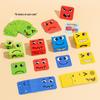 Kids' Expression-Changing Magic Cube Puzzle: Wooden Parent-Child Early Education Toy