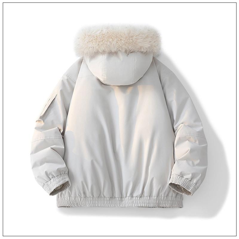 Parker Workwear Cotton Clothing Men and Women Section of The Fall and Winter Hair Collar Cotton Jacket Thickened Couple Models Hooded Cotton Jacket