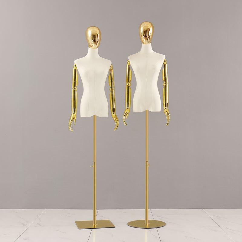 Korean Style Electroplated Female Torso Mannequin for Clothing Display