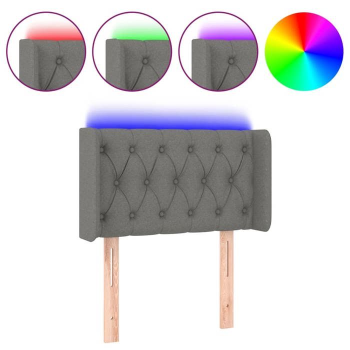 VidaXL LED Headboard Bedroom Furniture Single Bed Accessory Headboard Bed Frame Interior Dark Grey 3123547