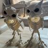 Halloween Skeleton Owl Decoration Realistic 12" Skeleton Animal Figure Plastic Owl Bone Model for Haunted House Party Decor