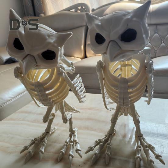 Halloween Skeleton Owl Decoration Realistic 12" Skeleton Animal Figure Plastic Owl Bone Model for Haunted House Party Decor