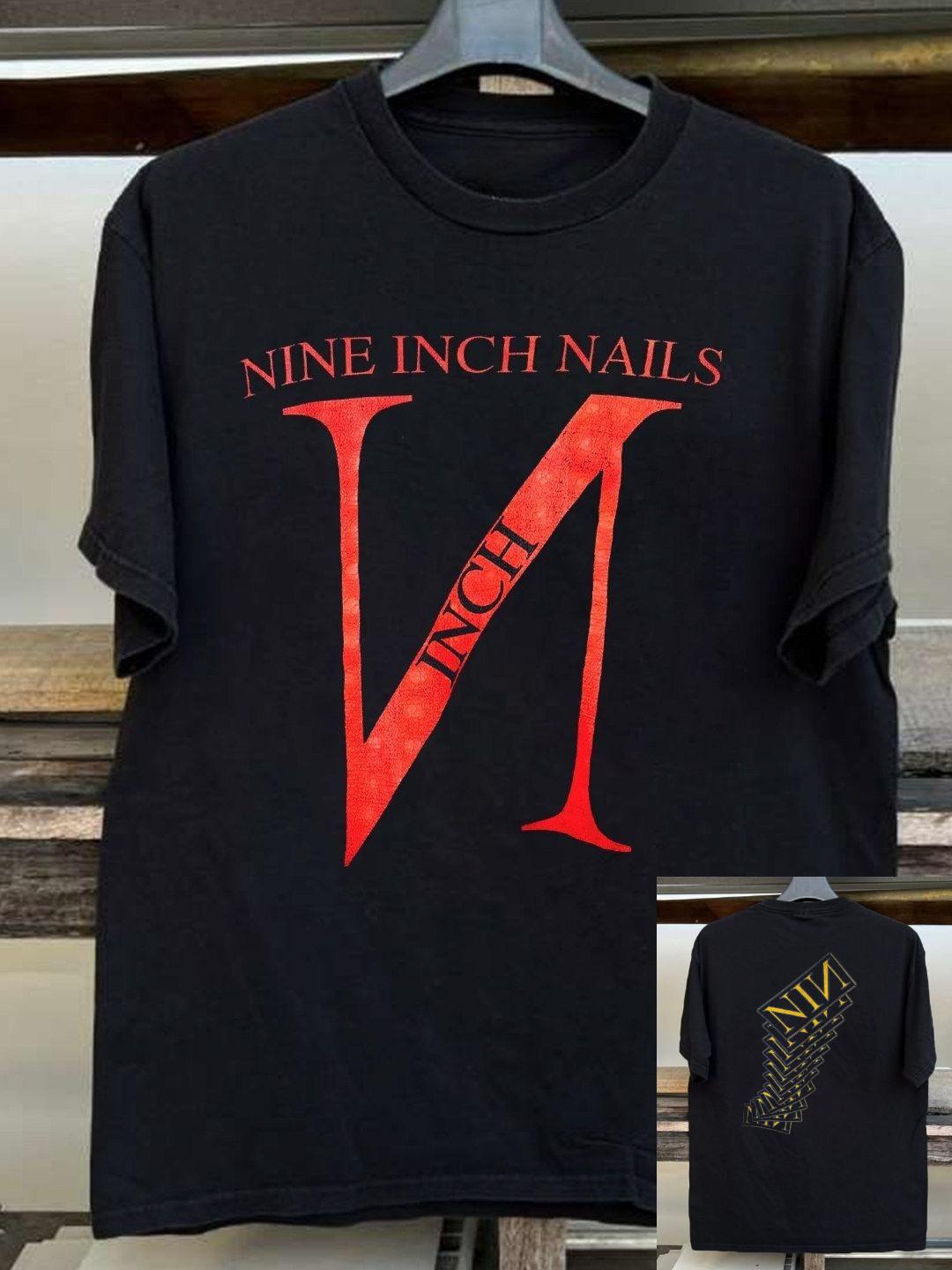 Nine Inch Nails Printed Rock Dark Punk American Retro OS Style Shortsleeved Tshirt S