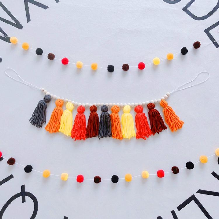 Nordic Hanging Tassel for Nursery Decor Bunting Birthday Party Decorations Carni