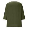 Haut à manches trois-quarts amples à col rond uni à la mode pour femmes