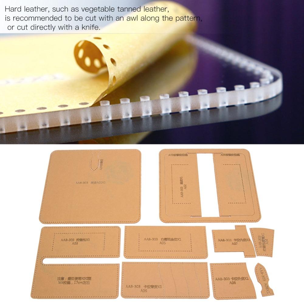 Acrylic Purse Making Template Transparent Leathercraft Template Wallet Stencil Leather Craft