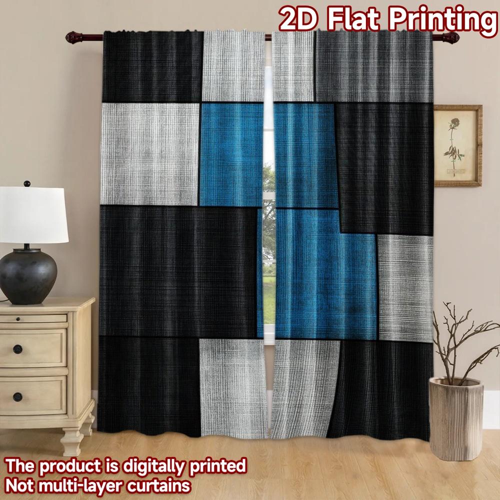 2D flat Photography Backdrop Party Backdrop Blue and Black Squares (2) 100% Polyester Party & Holiday Decor Perfect for