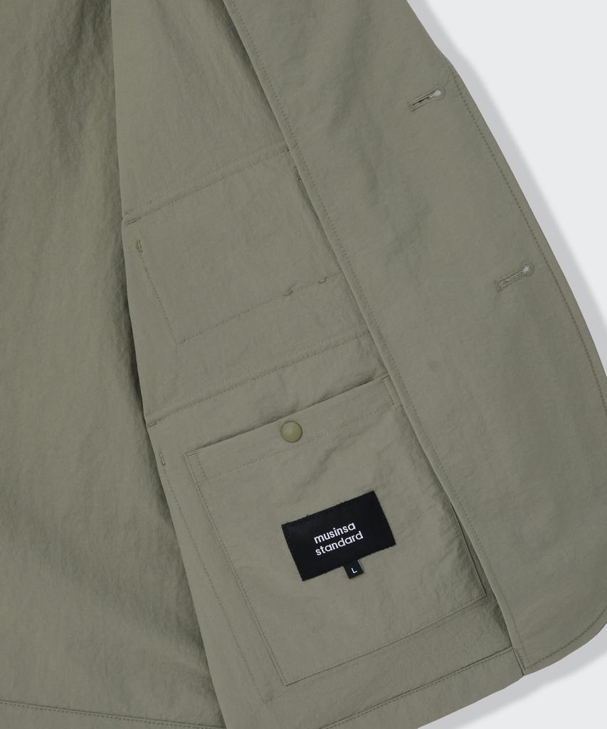 Musinsa Standard [City Leisure] Loose Fit Utility Blazer [Light Khaki Grey]