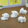 Miniature Cute Cartoon White Puppy Resin Ornament for Home Decor