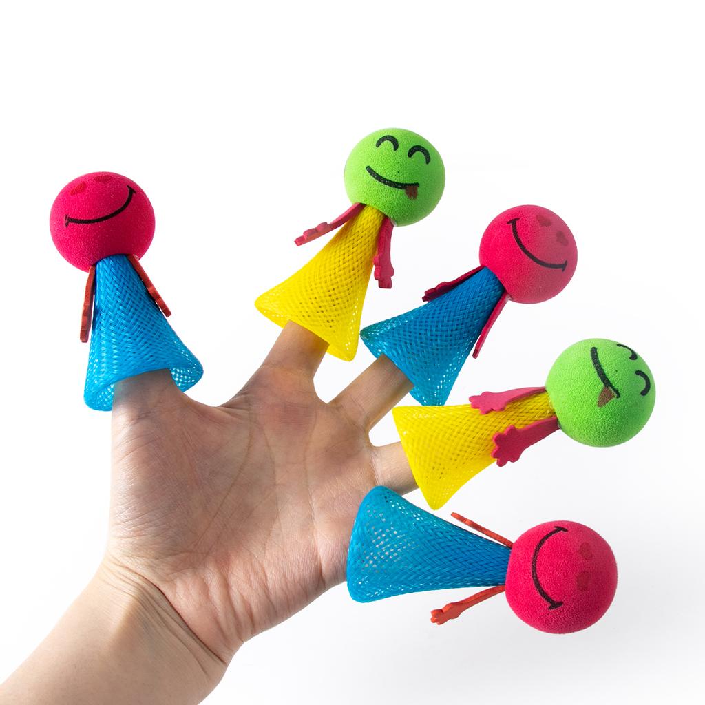 12pcs Cute Creative Jumping Doll finger Stress Release Toys for Kids Birthday Party Favors Treat Boys Girls Reward Guest Gifts