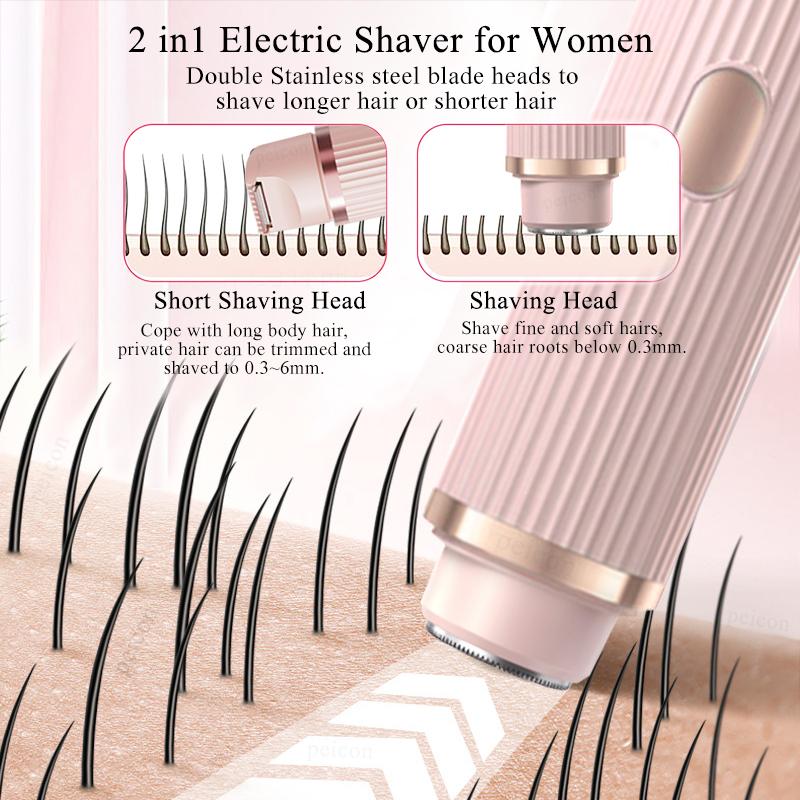 Bikini Trimmer for Women Electric Razor Female Body Epilator Women Electric Shaver for Bikini Legs Underarm Face Hair Remover