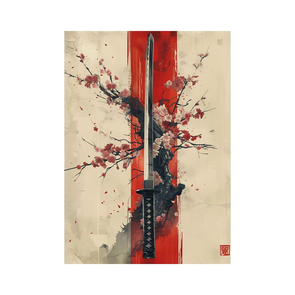 Japanese Landscape Samurai Geisha Bonsai Torii Gate Sakura Art Poster Canvas Painting Wall Prints Picture for Room Home Decor
