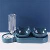 Cute Pet Cat Bowl Automatic Feeder Water Dispenser Dog Cat Food Bowl with Drinking Raised Stand Double Dish Bowls Pet Supplies