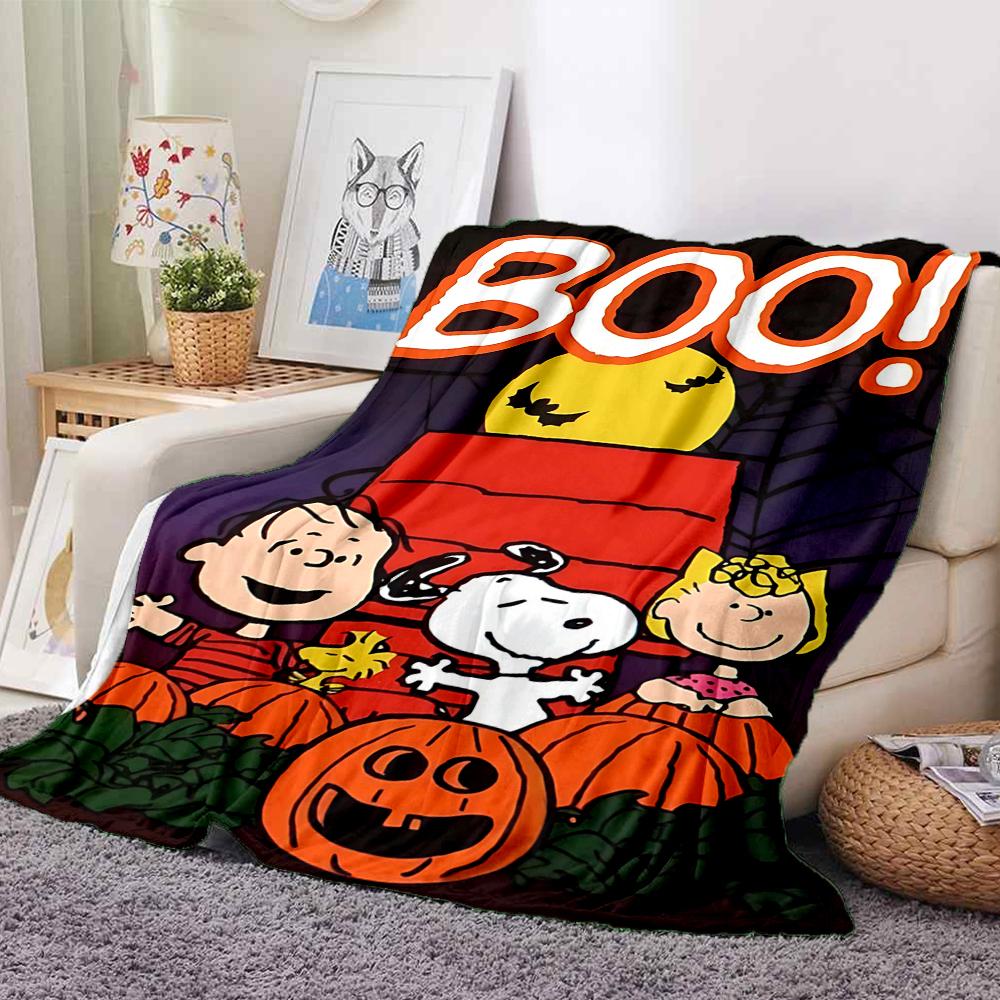 1Pc Snoopy'S Halloween Adventure Blanket Soft And Comfortable Casual Warm Camping Travel Christmas Halloween Gift M91797