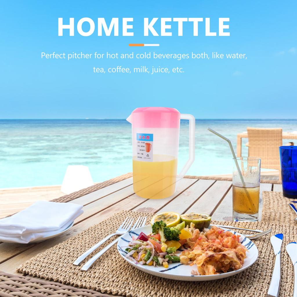 5000Ml White Cold Water Jug Leak Proof Wide Mouth Plastic Pitcher with Graduated Scale Lid for Cold Drinks Juice Iced Tea Home