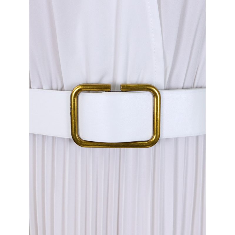 Spring New Arrival European and American Women's Clothing Pure Color Plus Size Suit Collar African Cross-Border Pleated Midi Dress Dresses Dresses