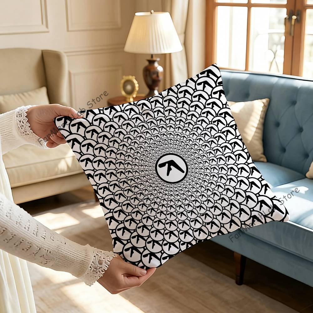 Punk Aphex Twin Logo Pillowcase Pillowslip Cushion Plush Boys Girls Cartoon Anime Kawaii Decoration Kids Birthday Cute Gifts