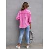 Denim Jacket Women Solid Color Loose,Jacket Hole Breaking Long Sleeve Women's Denim Shirt