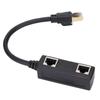 Ethernet Splitter Practical Stable Reliable Durable Black CAT8 Network Cable Adapter for Home Office