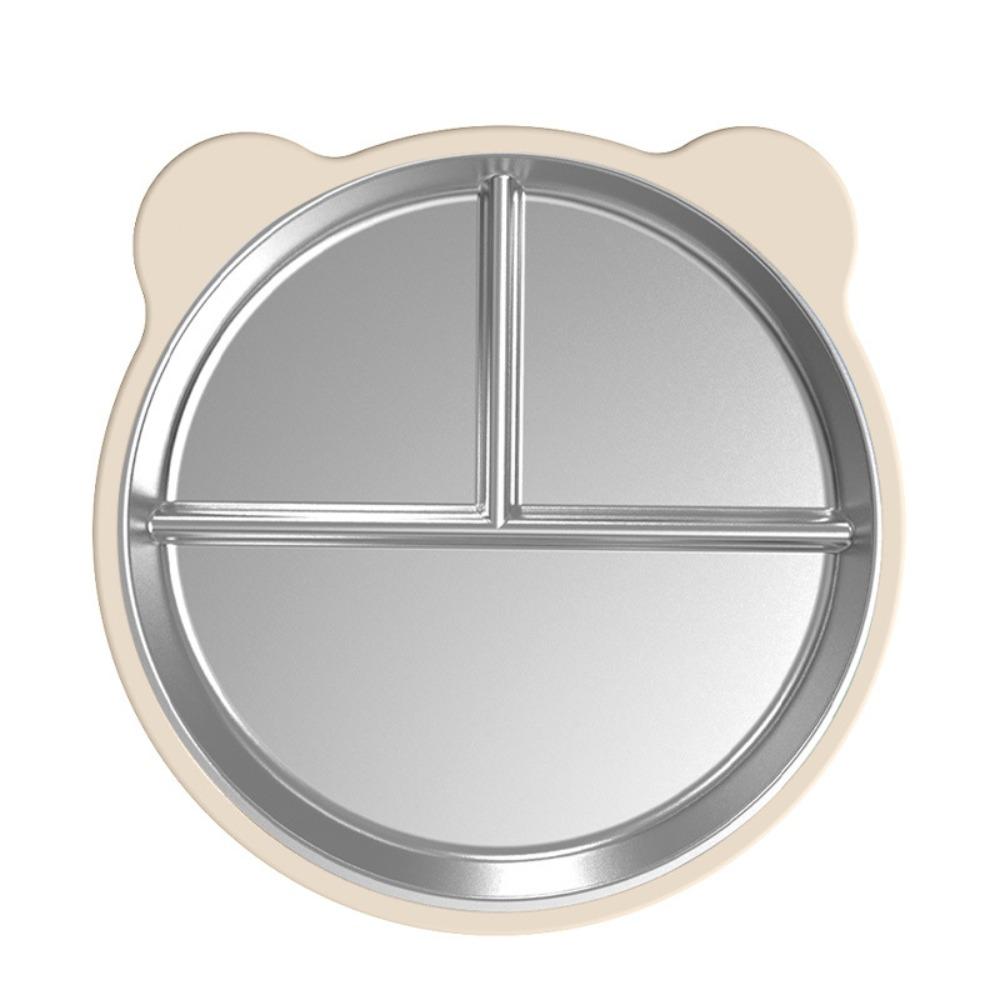 Premium Stainless Steel Cute Toddler Divided Plates Non Slip Removable Sleeves Snack Dishes Unbreakable BPA-Free Plate Home