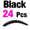 MNFT 24PCS Simulation Earthworm Black Bronw Fishing Worms Artificial Fishing Worms Lures Soft Bait 8cm Fishing Tackle
