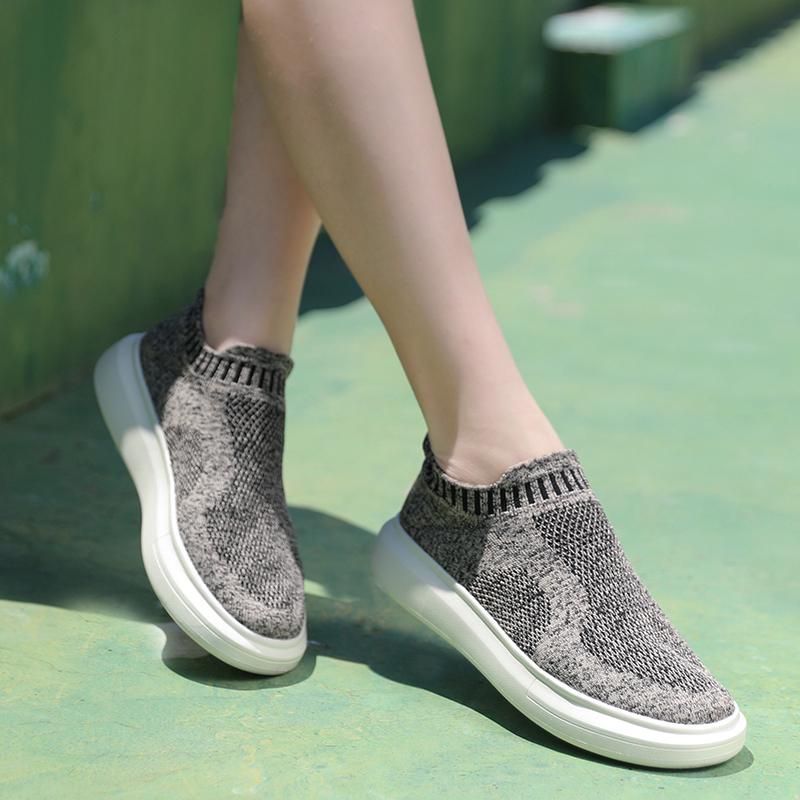 Shoes for Men Autumn New Breathable Casual Shoes Thick Sole Low Bond Socks Vulcanized Shoes Outdoor Sneakers Hiking Shoes