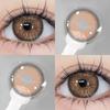 EYESHARE Brown Colored Contact Lens Natural Soft Contact Lenses for Eyes Fashion Decoration 14.2mm Yearly 2pcs=1 Pair