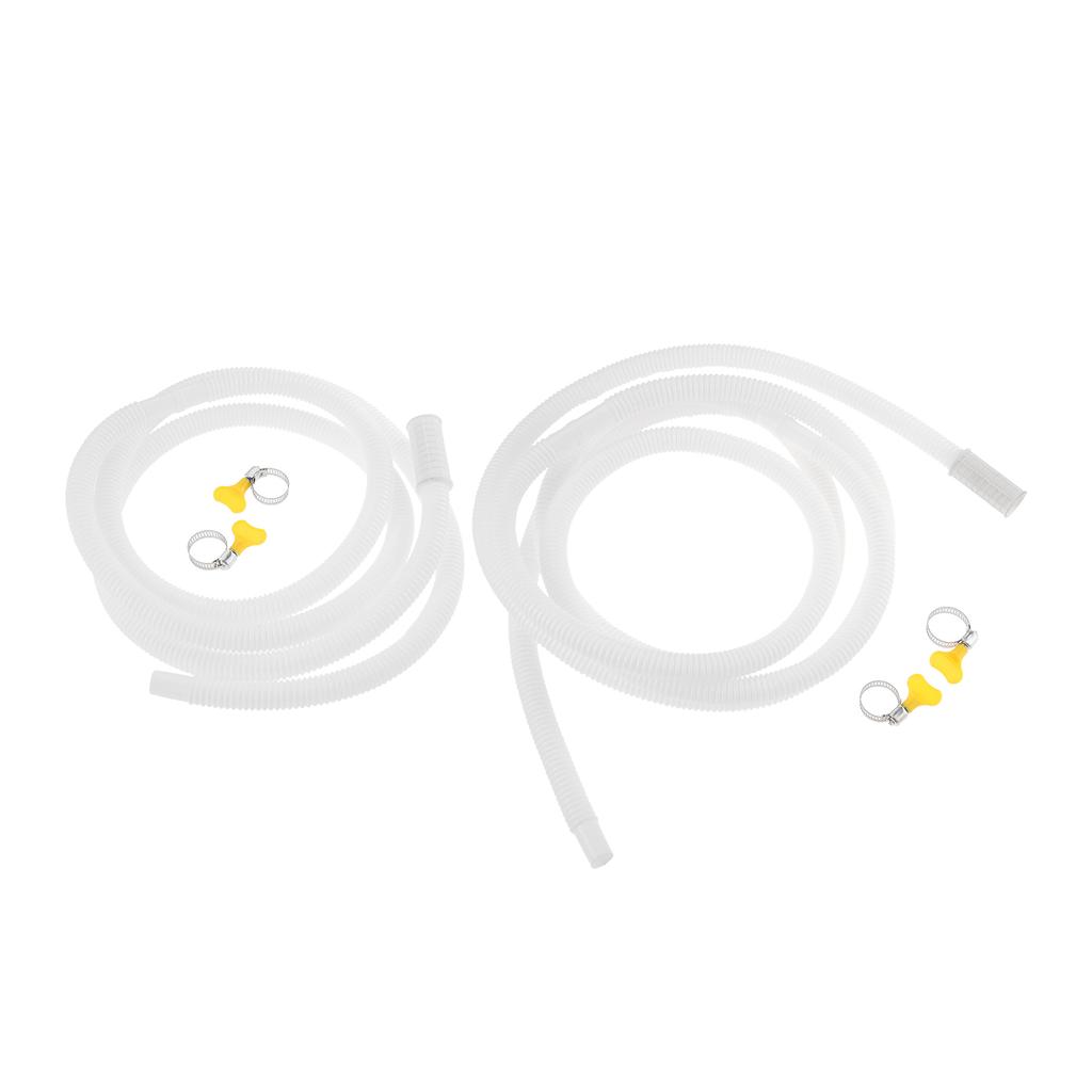 2M/3M PVC Universal Drain Hose for Dehumidifier/washing Machine Cuttable Leakproof Corrugated Drain Hose Replacement with Clamp