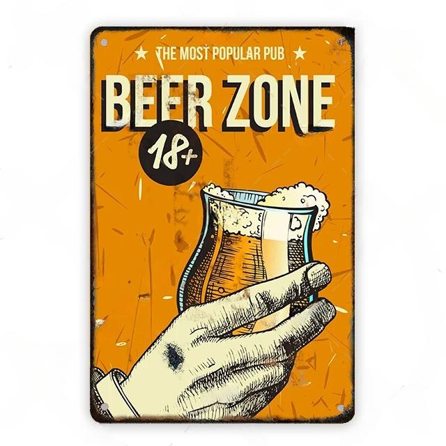 Cold Beer Posters Vintage Metal Tin Signs Drink Retro Bar Club Pub Restaurant Wall Art Decoration Plate