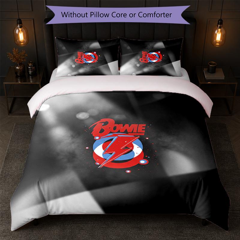 David Bowie Print 3Pcs Bedding Set Duvet Cover With Two Pillowcases Soft Bed Linen For Household Bedroom