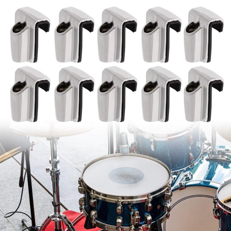 10Pcs Drum Claws Hooks with Rubber Gasket Percussion Drum Claws Hook Hardware for Snares Drum Percussion Instrument Part
