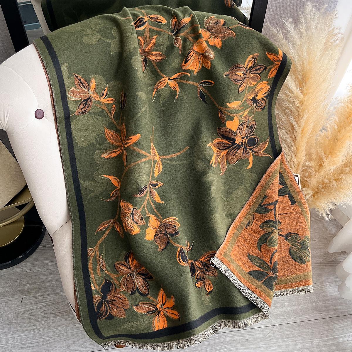 

шарф, расширенная цветочная мода и простота, универсальный во все сезоны, женский шарф из утолщенного имитированного кашемира 185x65cm